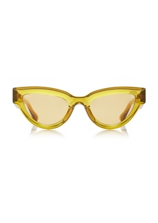 Bottega Veneta - Sharp Cat-Eye Acetate Sunglasses - Yellow - OS - Moda Operandi