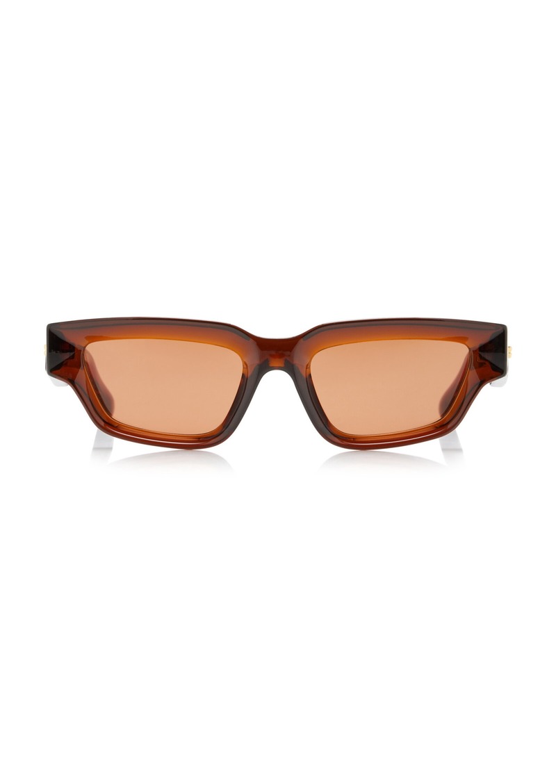 Bottega Veneta - Sharp D-Frame Acetate Sunglasses - Brown - OS - Moda Operandi
