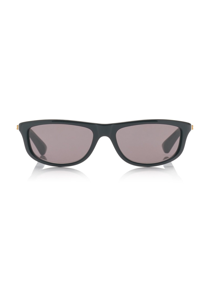 Bottega Veneta - Slim Square-Frame Acetate Sunglasses - Black - OS - Moda Operandi