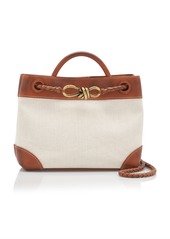 Bottega Veneta - Small Andiamo Leather & Canvas Tote Bag - Neutral - OS - Moda Operandi