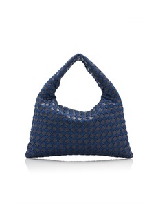 Bottega Veneta - Small Hop Intrecciato Leather & Denim Bag - Blue - OS - Moda Operandi