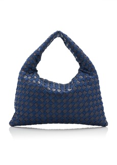 Bottega Veneta - Small Hop Intrecciato Leather & Denim Bag - Blue - OS - Moda Operandi