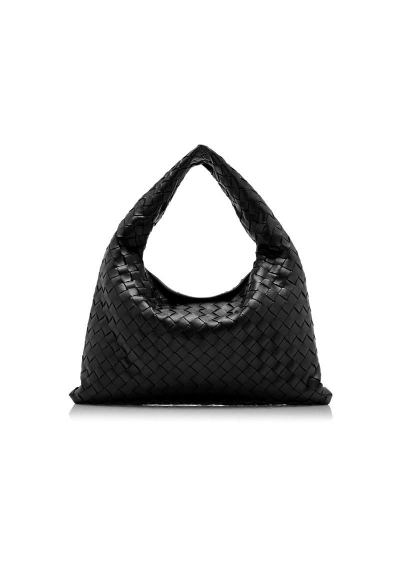 Bottega Veneta - Small Hop Intrecciato Leather Bag - Black - OS - Moda Operandi
