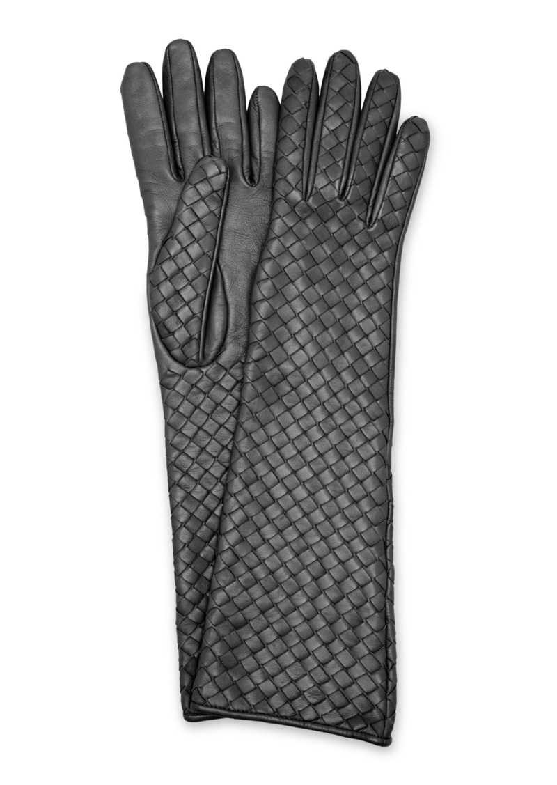 Bottega Veneta - Soft Intrecciato Leather Gloves - Black - 7.5 - Moda Operandi