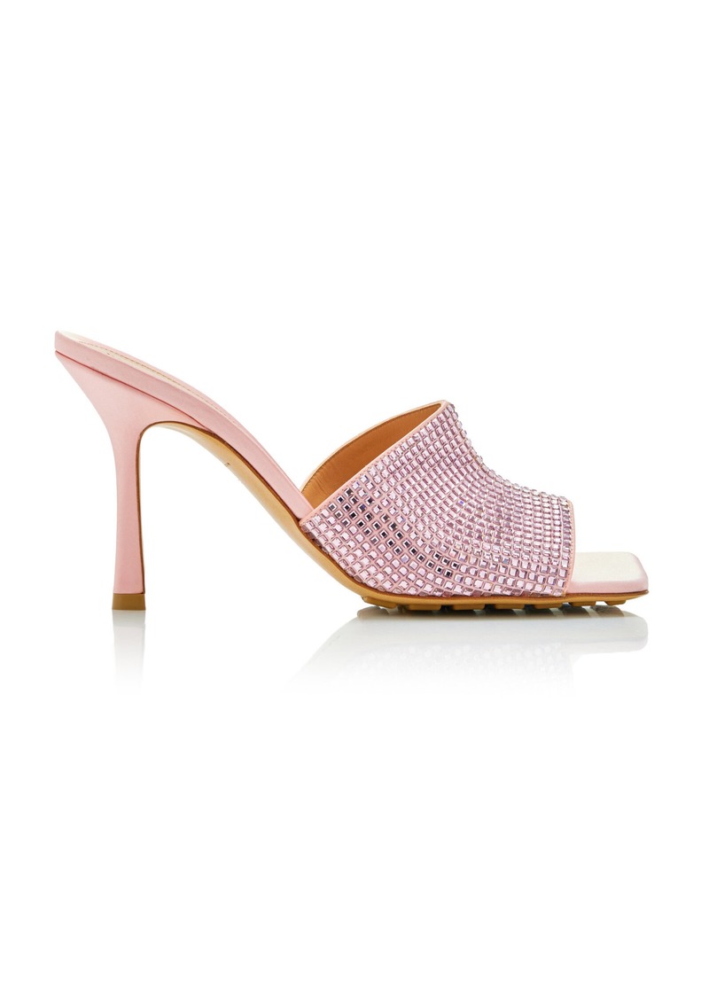 Bottega Veneta - Sparkle Slide Stretch Satin Sandals - Pink - IT 39 - Moda Operandi