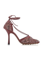 Bottega Veneta - Sparkle Stretch Sandals - Burgundy - IT 37 - Moda Operandi