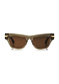 Bottega Veneta - Square-Frame Acetate Sunglasses - Brown - OS - Moda Operandi