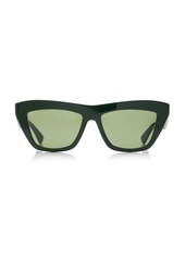 Bottega Veneta - Square-Frame Acetate Sunglasses - Green - OS - Moda Operandi