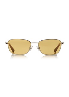Bottega Veneta - Square-Frame Metal Sunglasses - Brown - OS - Moda Operandi