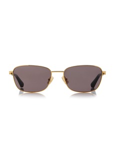 Bottega Veneta - Square-Frame Metal Sunglasses - Grey - OS - Moda Operandi
