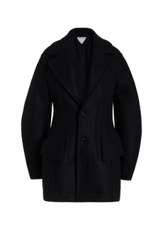 Bottega Veneta - Stretch-Wool Felt Short Coat - Black - IT 40 - Moda Operandi
