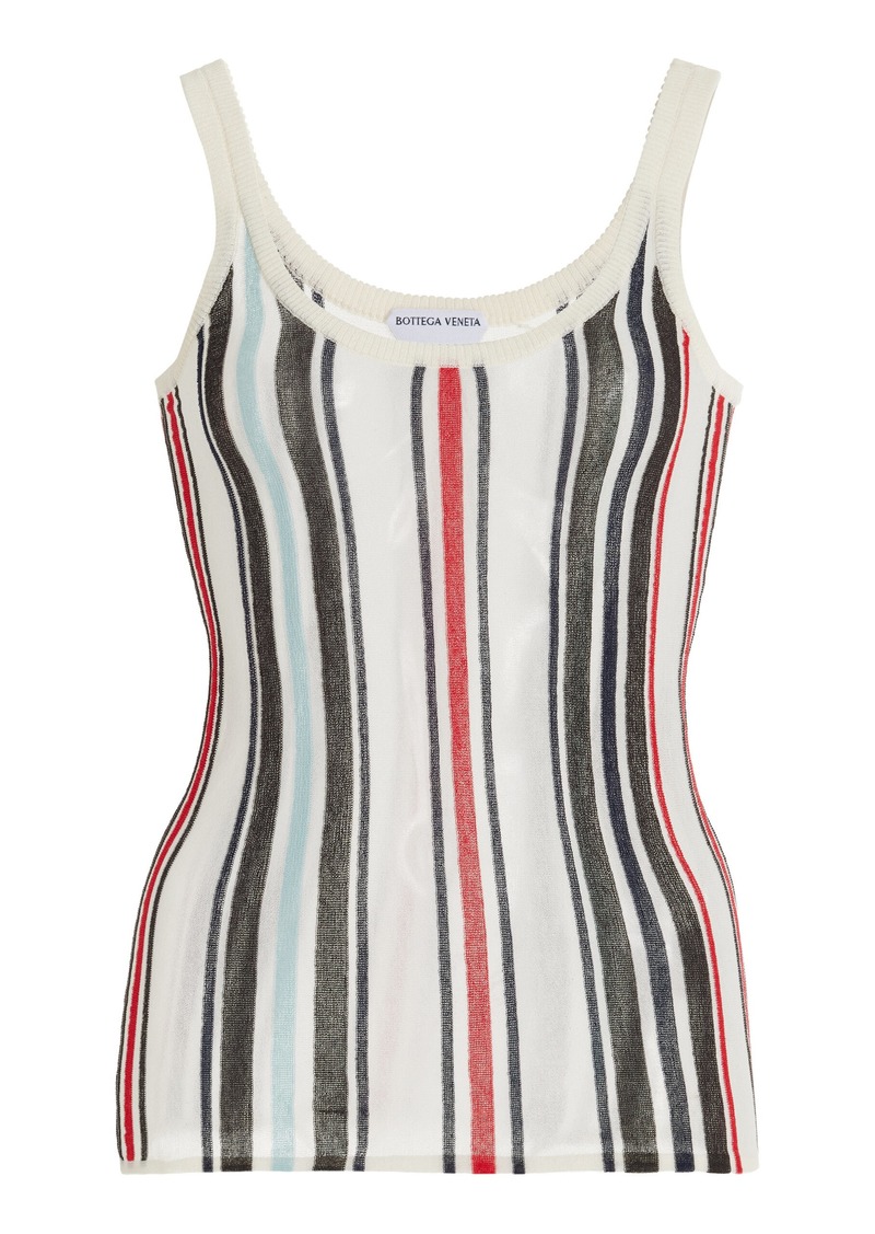 Bottega Veneta - Striped Cotton-Knit Tank Top - Ivory - L - Moda Operandi