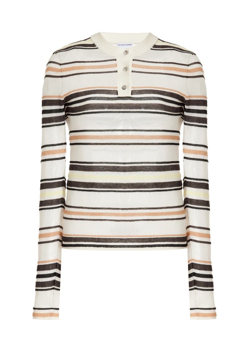 Bottega Veneta - Striped Cotton Sweater - Ivory - L - Moda Operandi