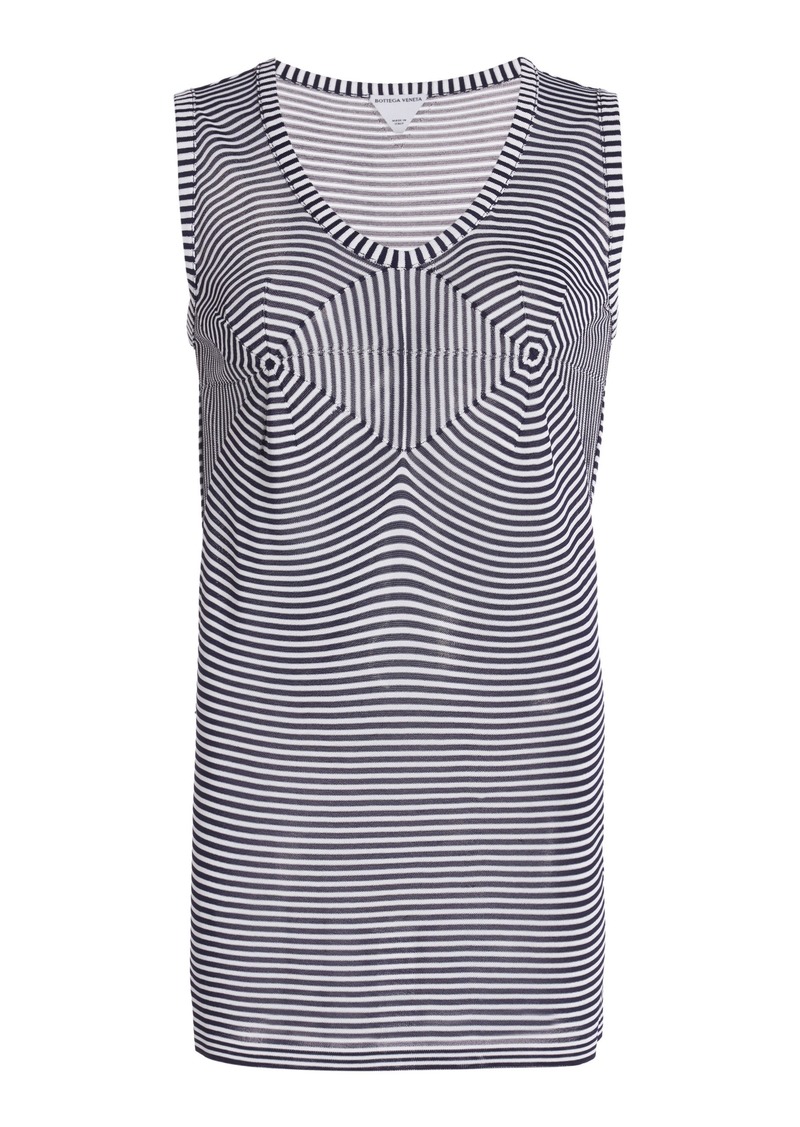 Bottega Veneta - Striped Knit Tank Top - Navy - S - Moda Operandi