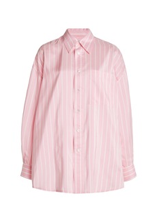 Bottega Veneta - Striped Silk Button-Down Shirt - Pink - IT 42 - Moda Operandi