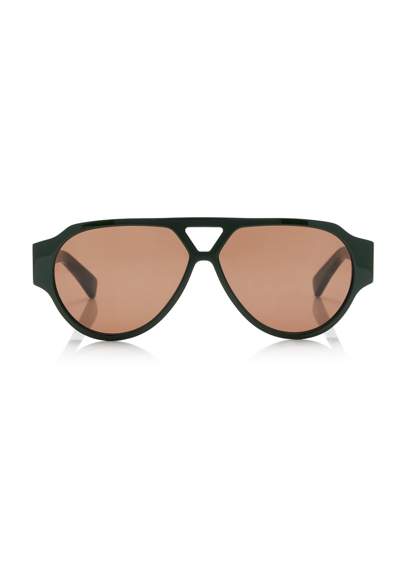 Bottega Veneta - Studded Acetate Sunglasses - Green - OS - Moda Operandi