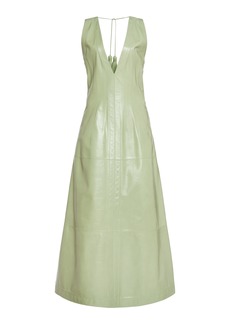 Bottega Veneta - Tasseled Leather Midi Dress - Green - IT 40 - Moda Operandi