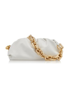 Bottega Veneta - The Chain Pouch Leather Clutch - White - OS - Moda Operandi