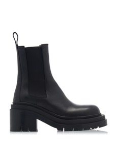 Bottega Veneta - The Lug Leather Ankle Boots - Black - IT 36.5 - Moda Operandi