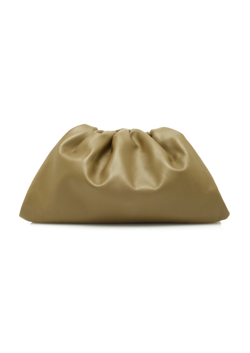 Bottega Veneta - The Pouch Leather Clutch - Khaki - OS - Moda Operandi