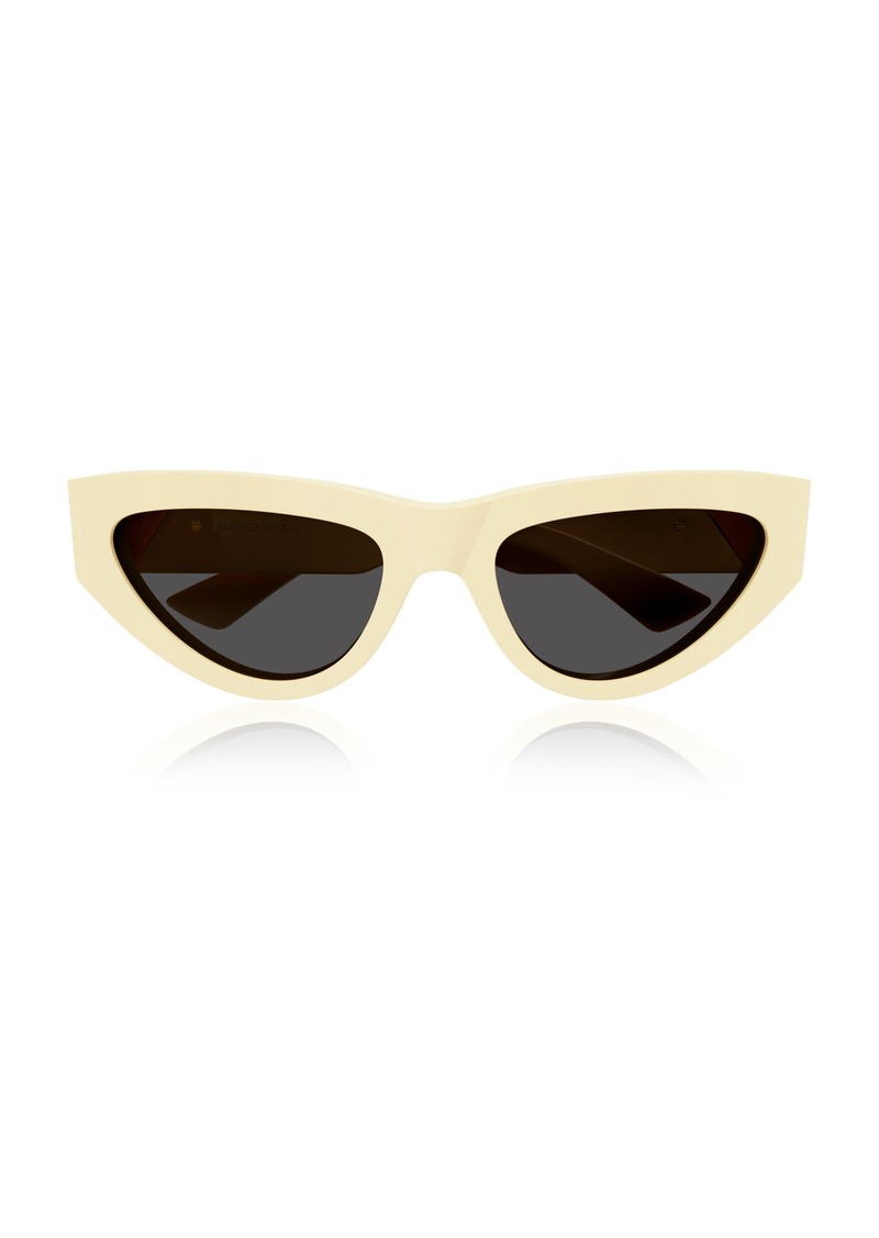 Bottega Veneta - Triangle Cat-Eye Acetate Sunglasses - Neutral - OS - Moda Operandi