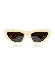 Bottega Veneta - Triangle Cat-Eye Acetate Sunglasses - Neutral - OS - Moda Operandi