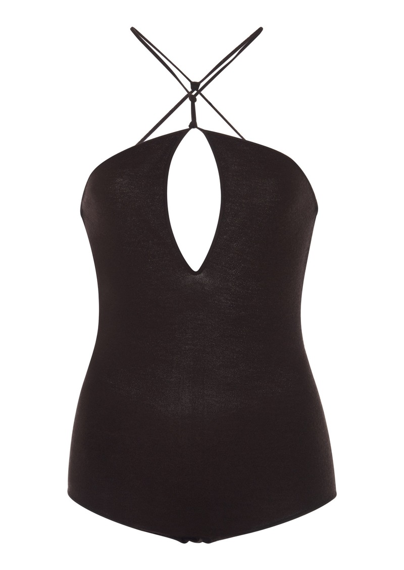 Bottega Veneta - Twist-Neck Cashmere-Blend Bodysuit  - Black - IT 42 - Moda Operandi