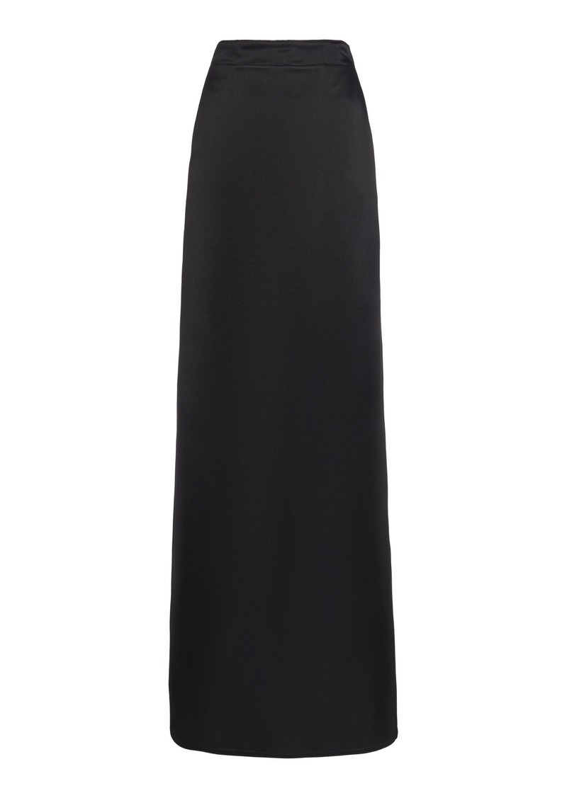 Bottega Veneta - Washed Twill Maxi Skirt - Black - IT 40 - Moda Operandi
