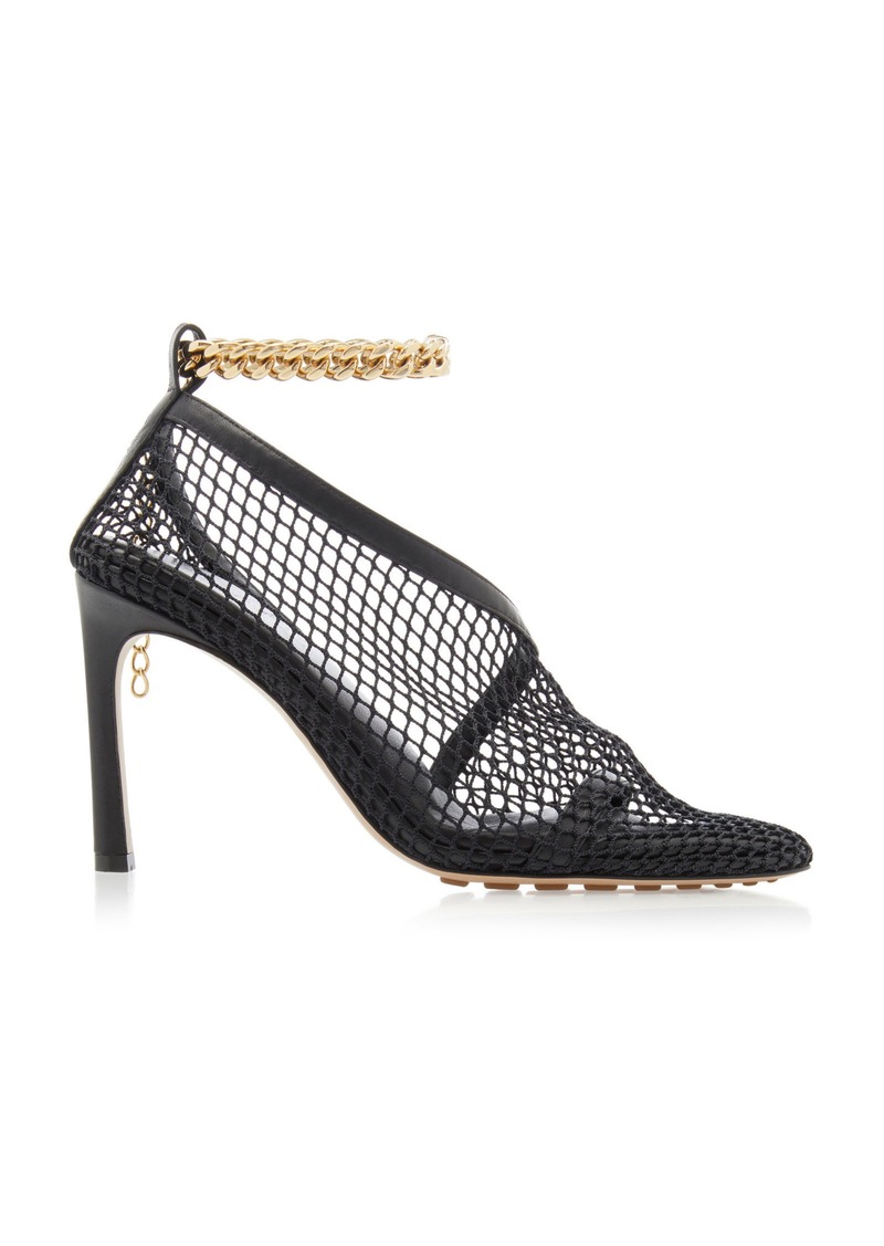 Bottega Veneta - Embellished Mesh and Leather Pumps  - Black - IT 36.5 - Moda Operandi