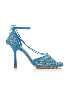 Bottega Veneta - Sparkle Stretch Sandals - Blue - IT 39 - Moda Operandi