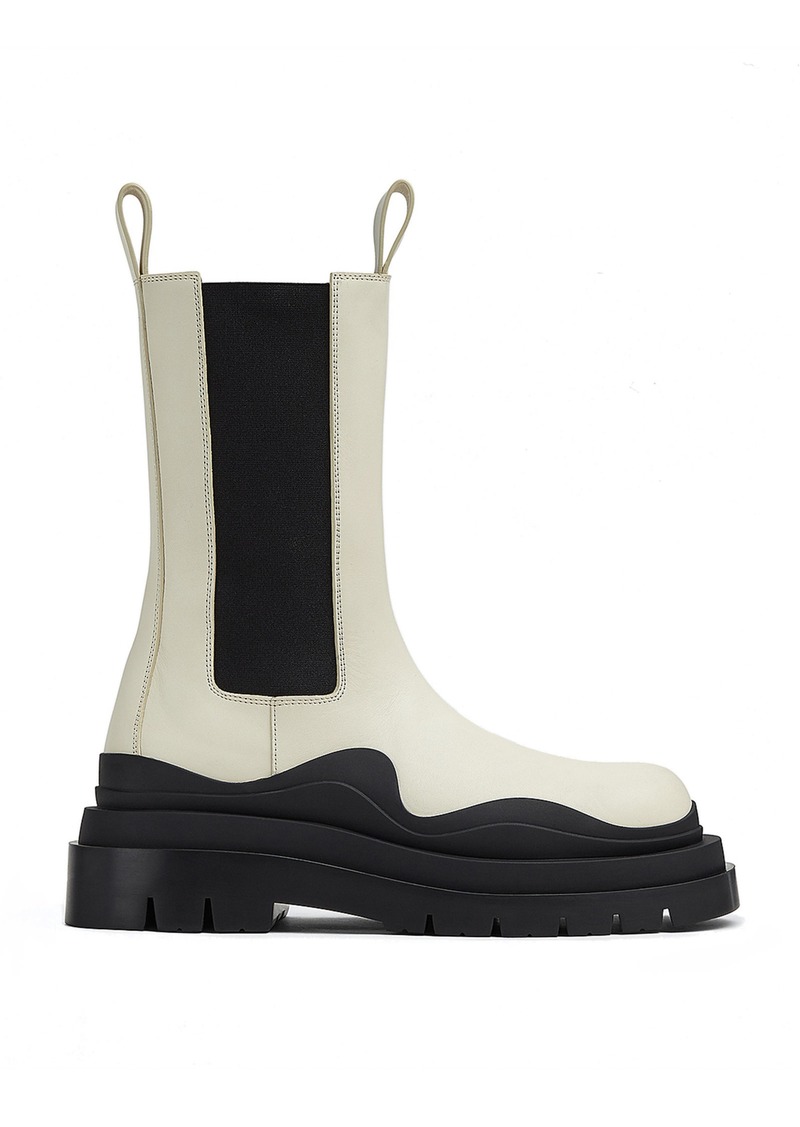 Bottega Veneta - The Tire Leather Boots - White - IT 39 - Moda Operandi