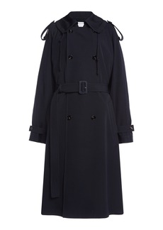 Bottega Veneta - Wool Gabardine Trench Coat - Navy - IT 42 - Moda Operandi