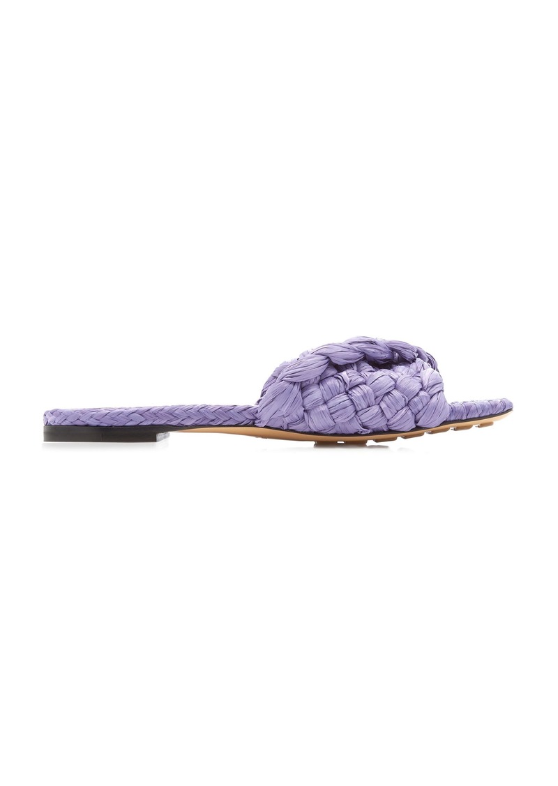 Bottega Veneta - Woven Raffia Sandals - Purple - IT 37.5 - Moda Operandi