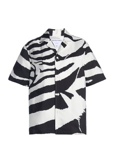 Bottega Veneta - Zebra-Print Crepe Parachute Shirt - Black/white - IT 36 - Moda Operandi