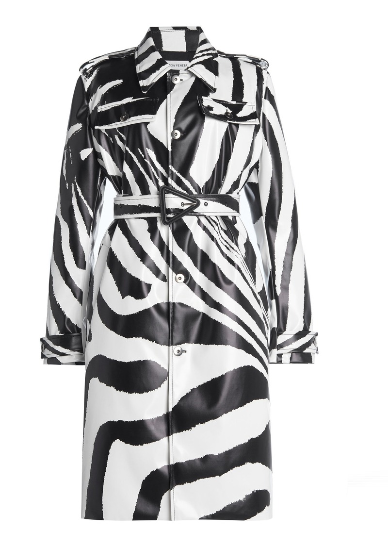 Bottega Veneta - Zebra-Print Rubber-Coated Coat - Black/white - IT 44 - Moda Operandi