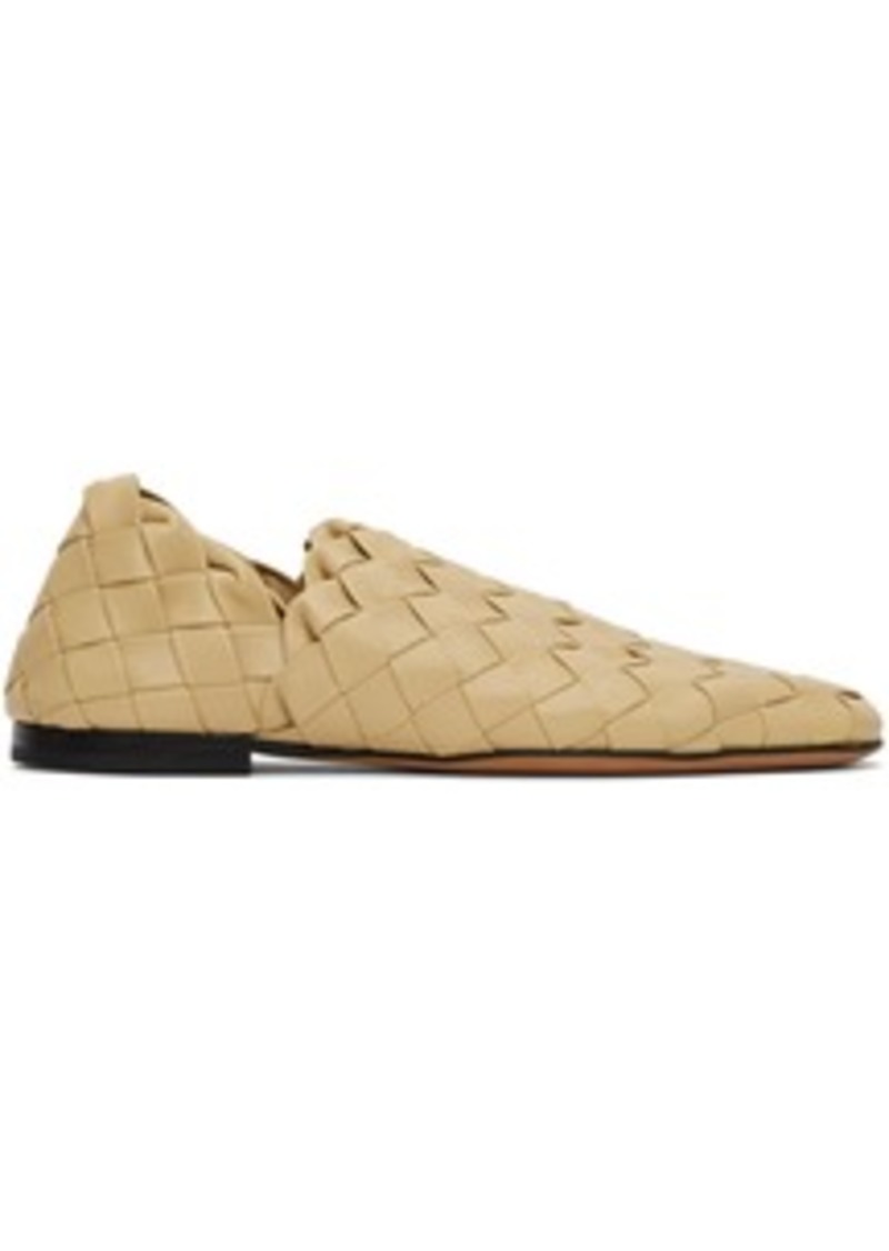 Bottega Veneta Beige Intrecaccio Lagoon Slippers