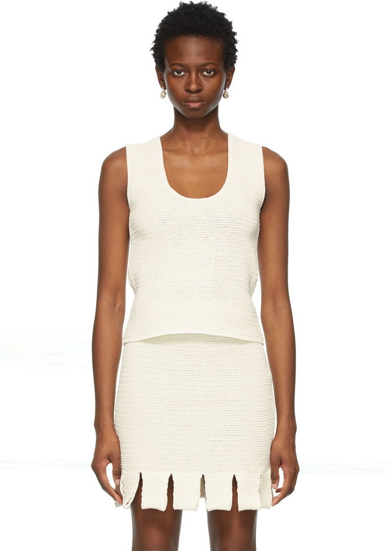 Bottega Veneta Beige Mesh Tank Top