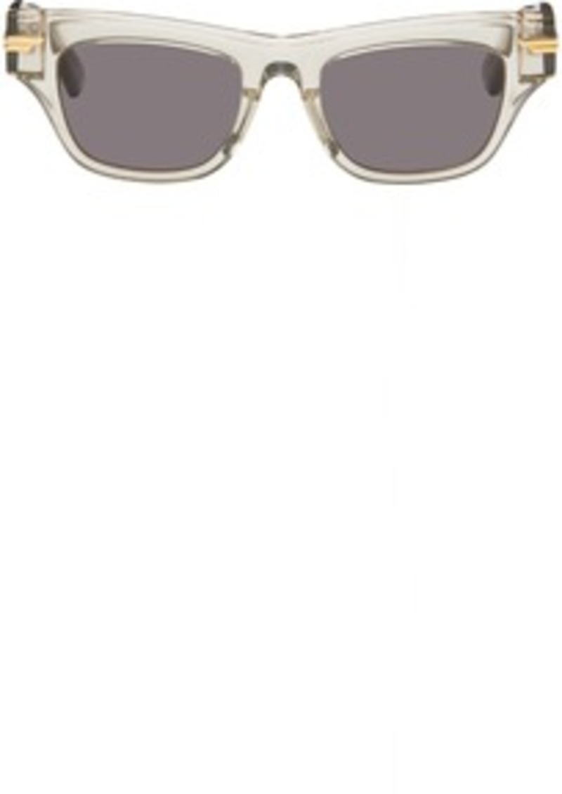 Bottega Veneta Beige Mitre Square Sunglasses