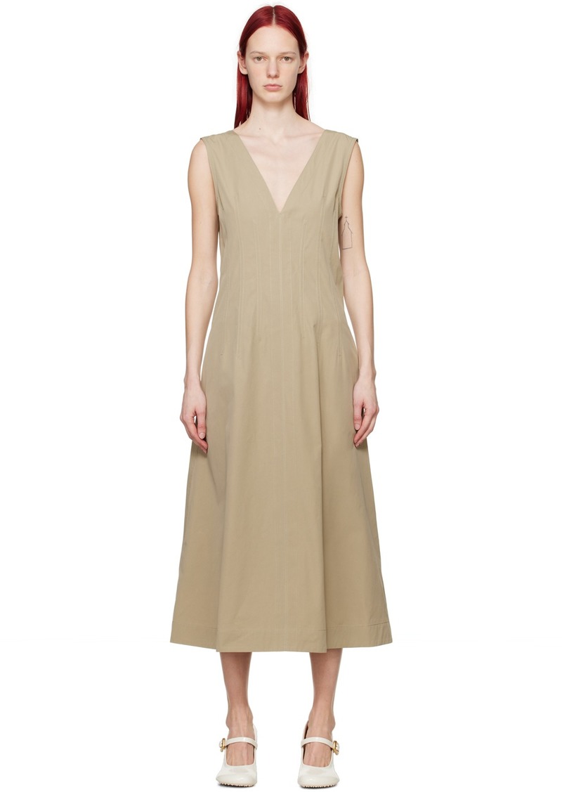 Bottega Veneta Beige Plunging Maxi Dress