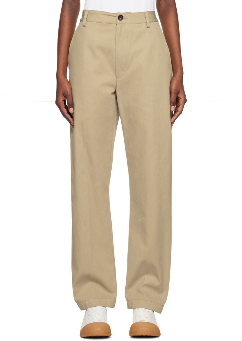 Bottega Veneta Beige Straight-Leg Trousers