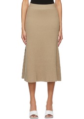 Bottega Veneta Beige Wool Rib Skirt
