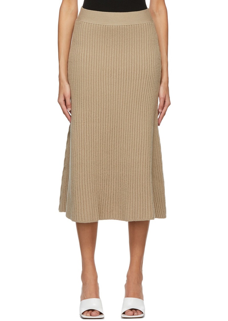 Bottega Veneta Beige Wool Rib Skirt