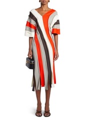 Bottega Veneta Bias Stripe Midi Dress