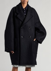 Bottega Veneta Bicolor Oversize Wool Blend Twill Coat