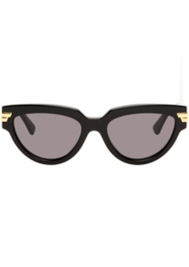 Bottega Veneta Black & Gold Cat-Eye Sunglasses