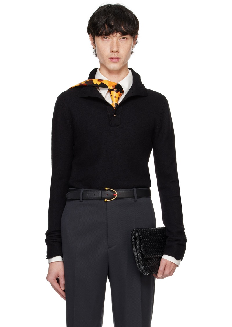 Bottega Veneta Black Felted Wool Turtleneck