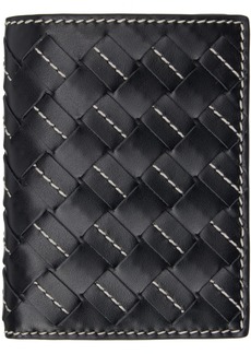 Bottega Veneta Black Intrecciato Bifold Wallet