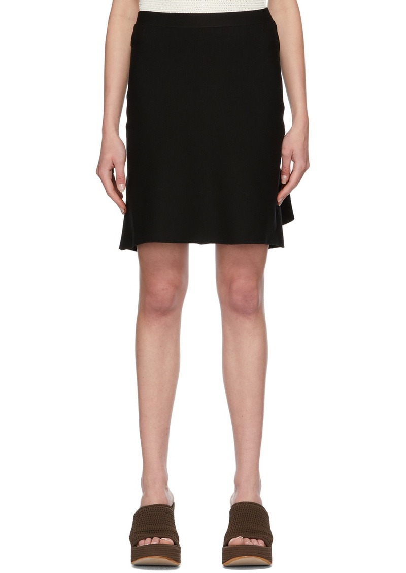 Bottega Veneta Black Knit Godet Skirt