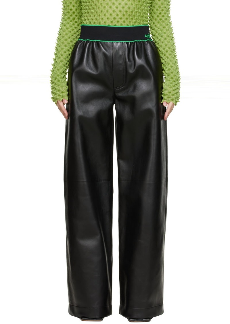 Bottega Veneta Black Leather Trousers