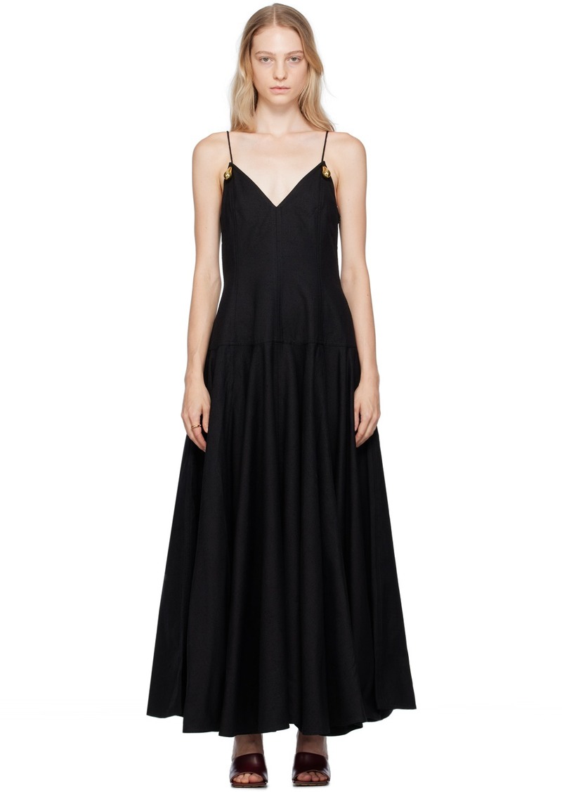 Bottega Veneta Black Metal Drops Maxi Dress